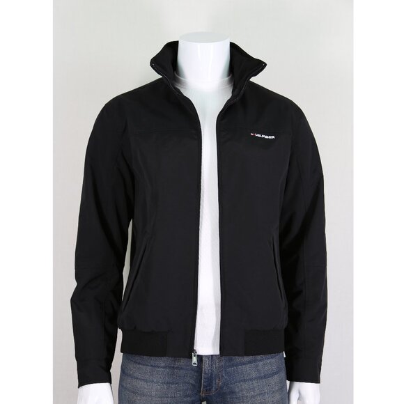 NWT Tommy Hilfiger Men's Windbreaker Yacht Jacket Water Resistant Black $139